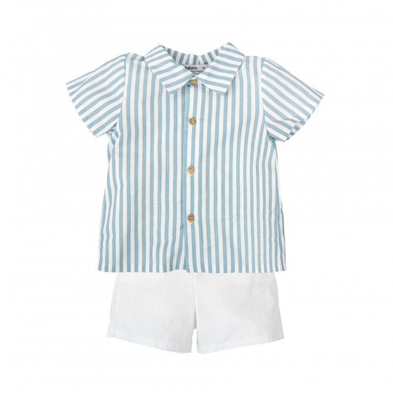 Conjunto Niño Rayas Celeste...